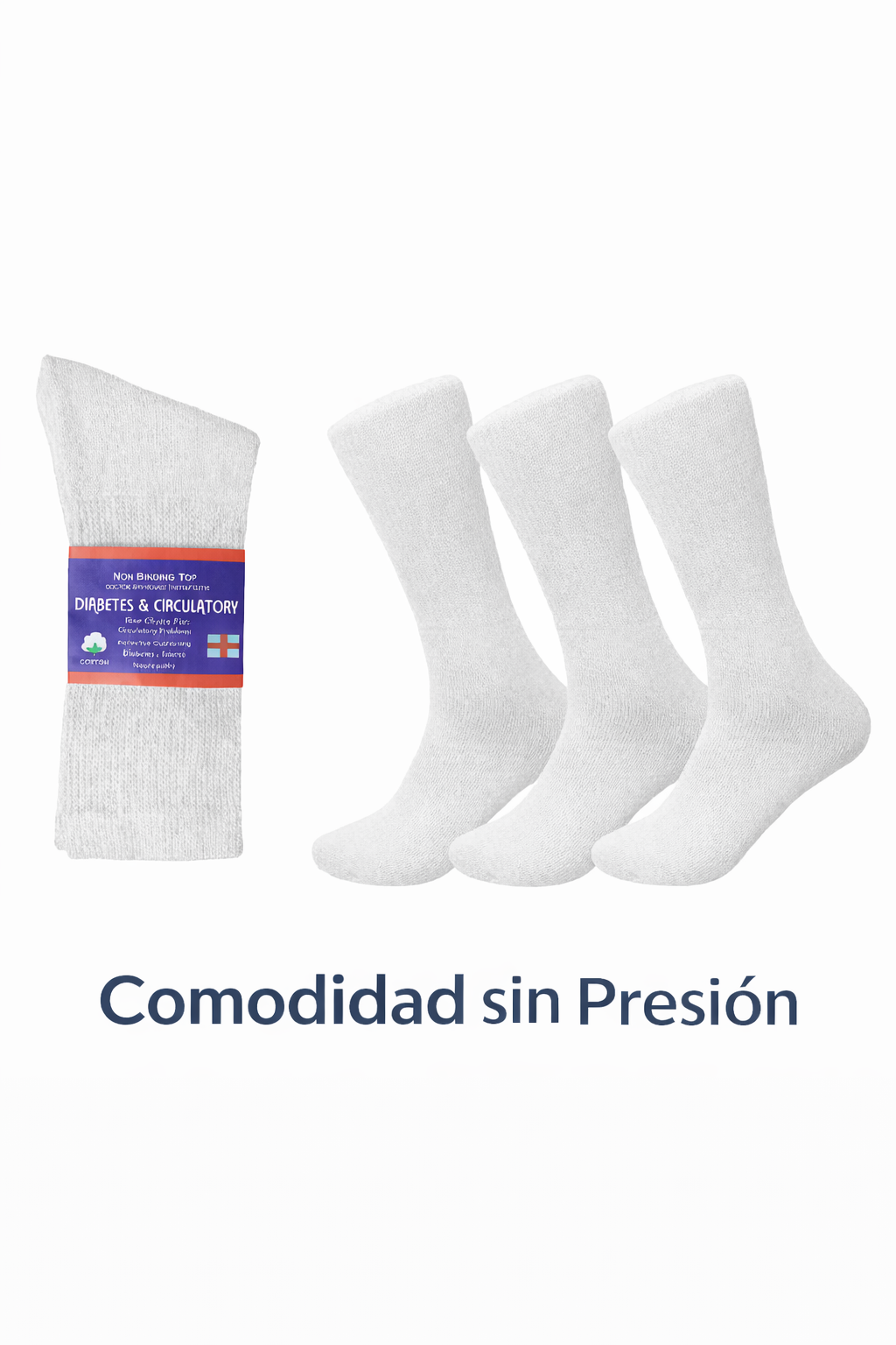 Comfort Non-Binding Diabetic Socks – 3 Pair Pack (No Tight Elastic)