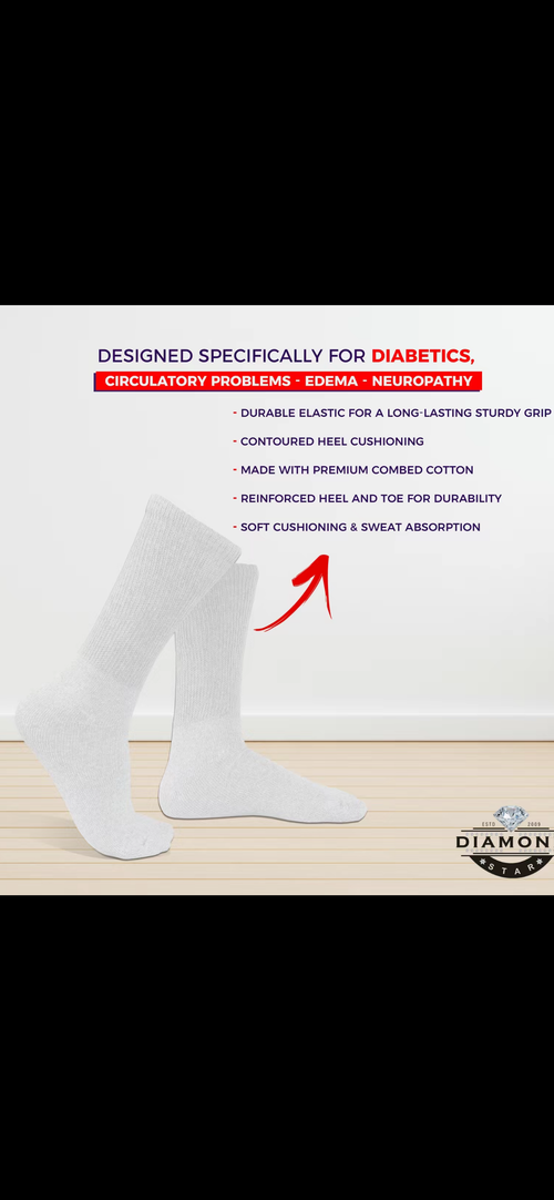 Comfort Non-Binding Diabetic Socks – 3 Pair Pack (No Tight Elastic)